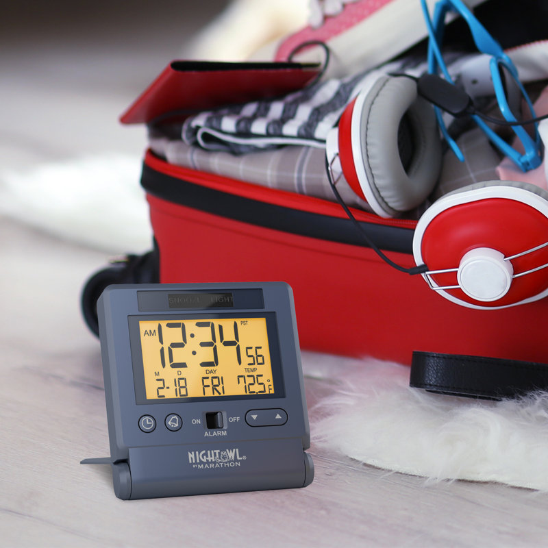 Marathon Watch Company Digital Atomic Tabletop Clock with Alarm